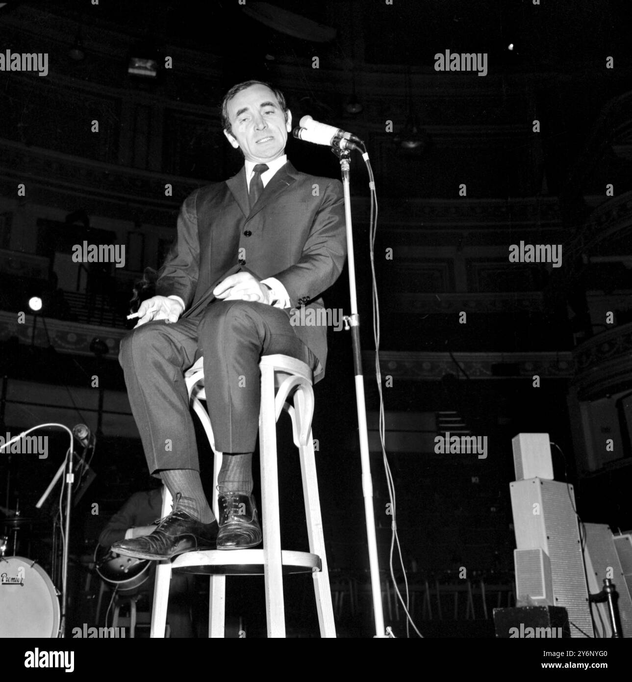 London: French pop singer 40 year old Charles Aznavour during ...