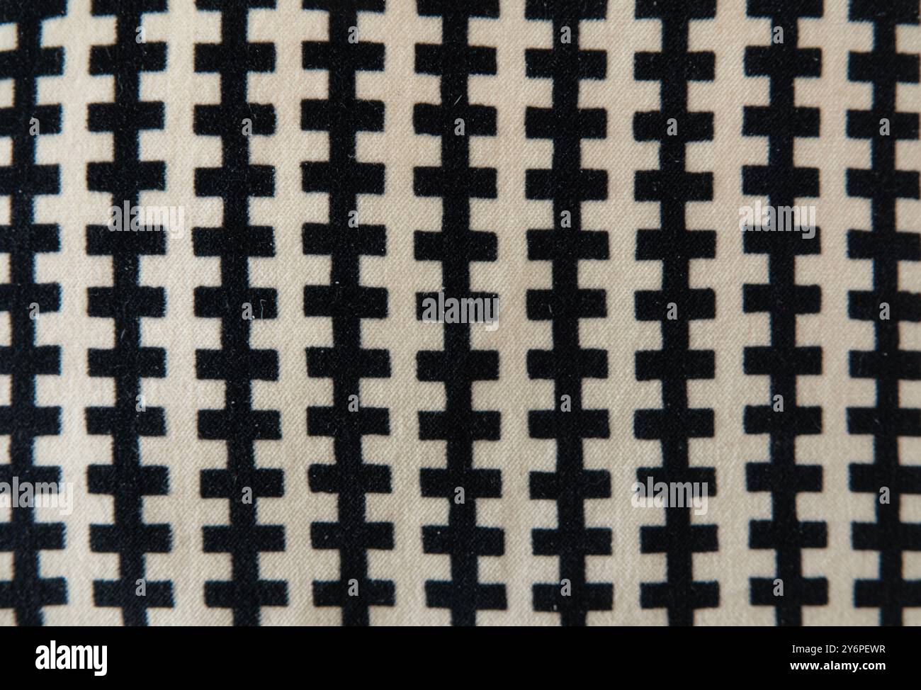 Modern black and white textile fabric. Stock Photo