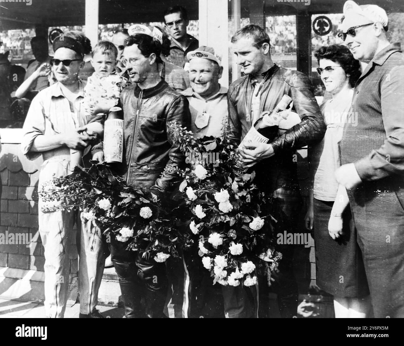 MOTOR CYCLIST MIKE HAILWOOD WINNER OF BELGIAN GRAND PRIX /  ;  10 JULY 1962 Stock Photo