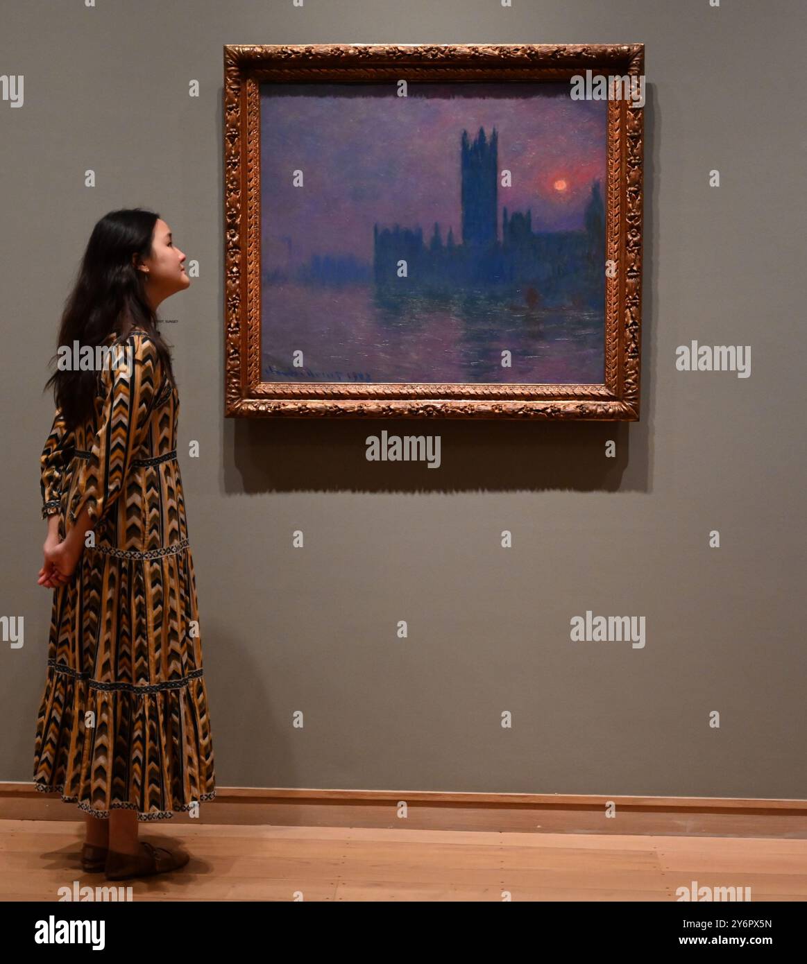 The Griffin Catalyst Exhibition ,Monet and London .Views of The Thames 27 September - 19 January 2025 at Denise Coates Exhibition Galleries , The Courtauld Gallery ... Stock Photo