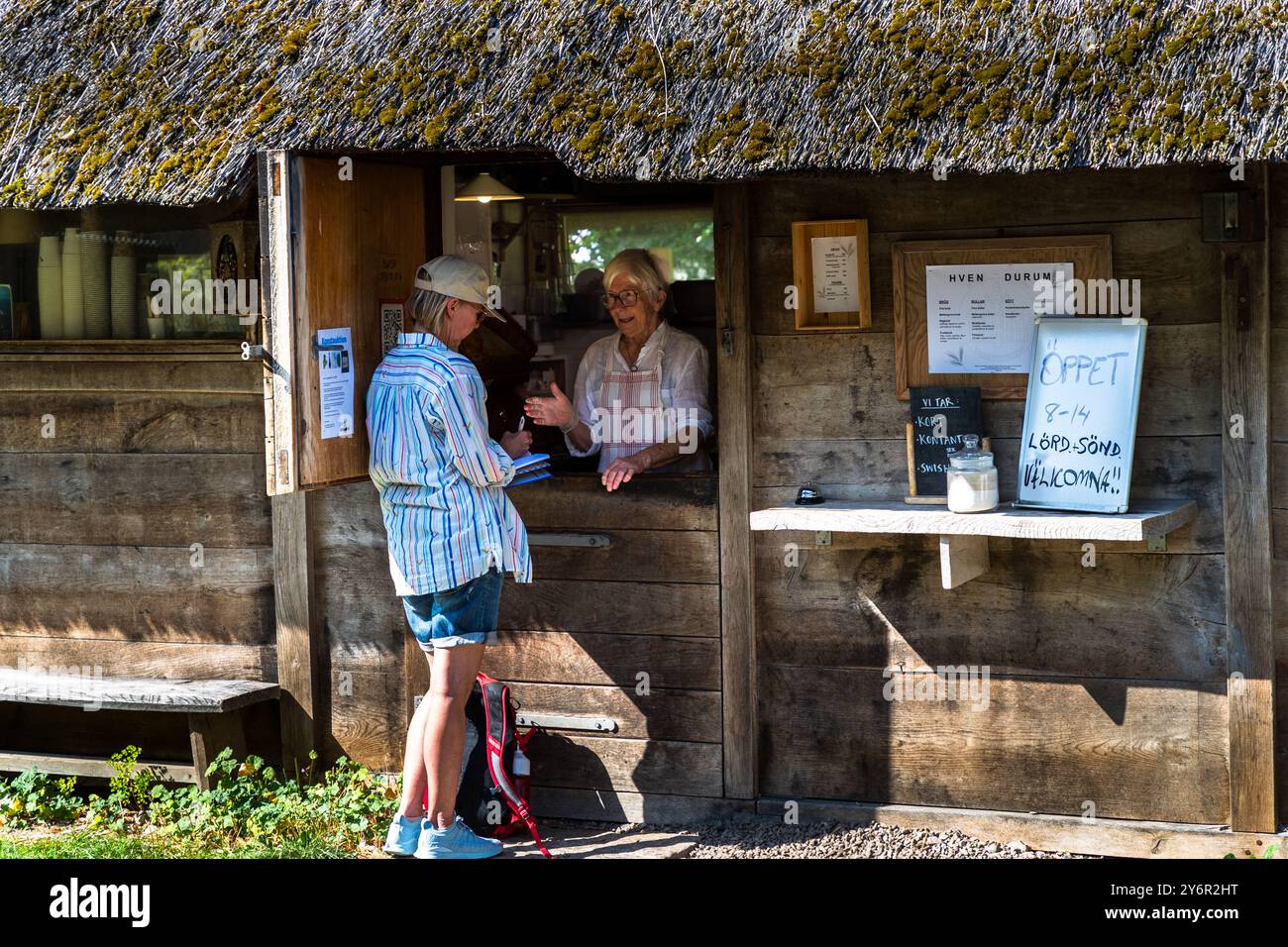 Hven Durum Bakery by Britta Ossler. The farmer has been growing durum wheat on the island for over 30 years. The Durum Bakery Shop sells bread and cinnamon buns made from durum wheat. Landsvägen, Landskrona kommun, Skåne, Sweden Stock Photo