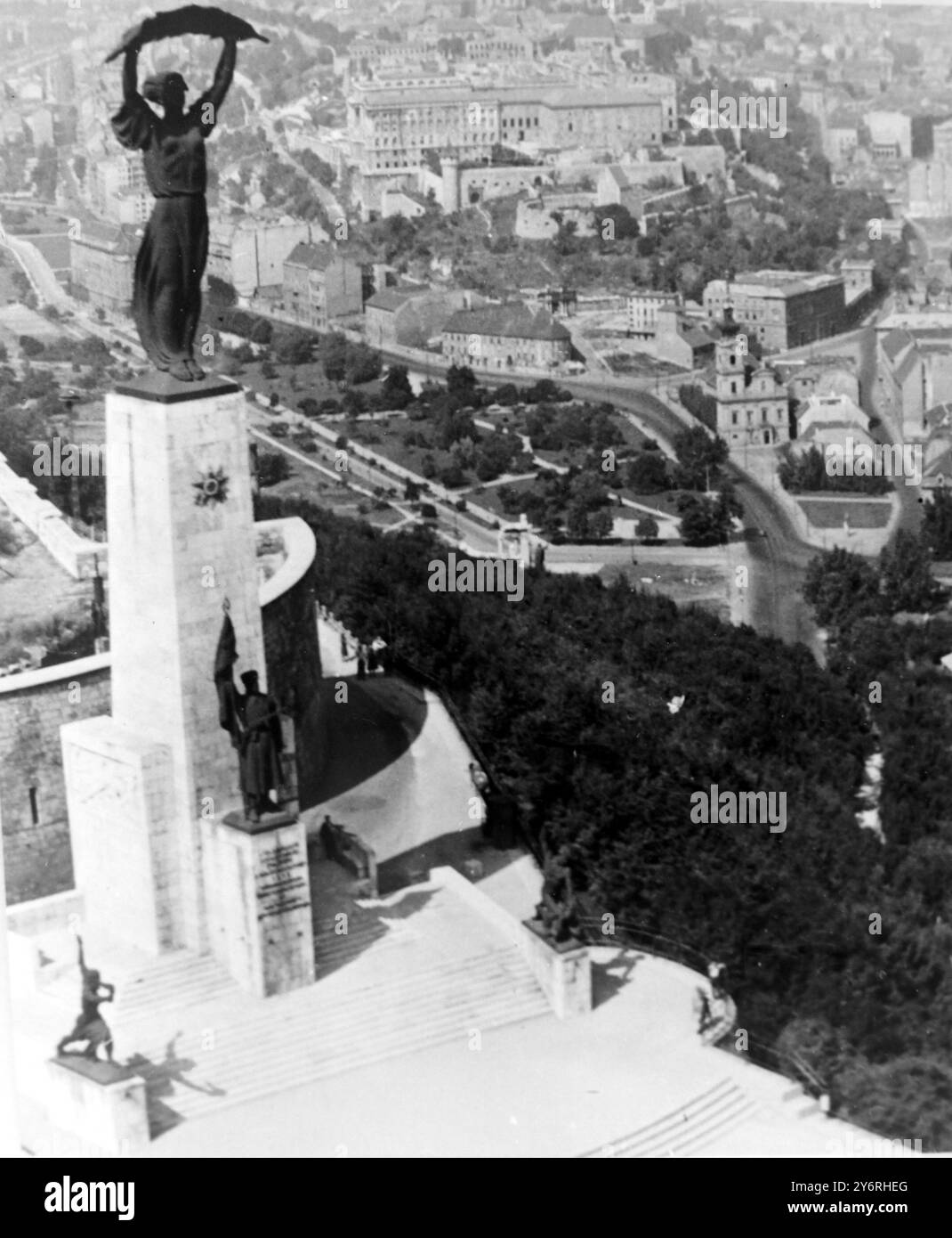 LIBERATION STATUE IN BUDAPEST   26 MARCH 1962 Stock Photo