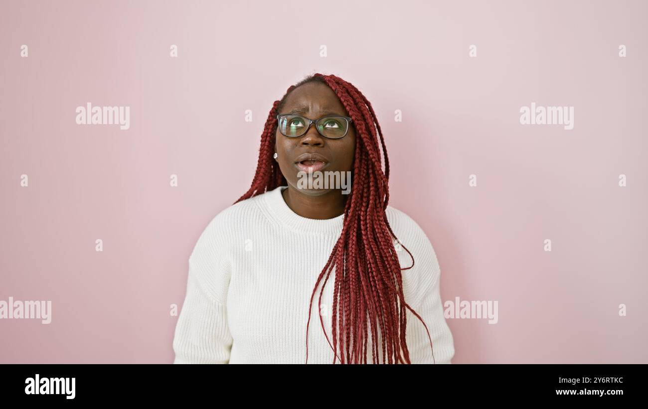 Woman wearing glasses braids hi-res stock photography and images - Alamy