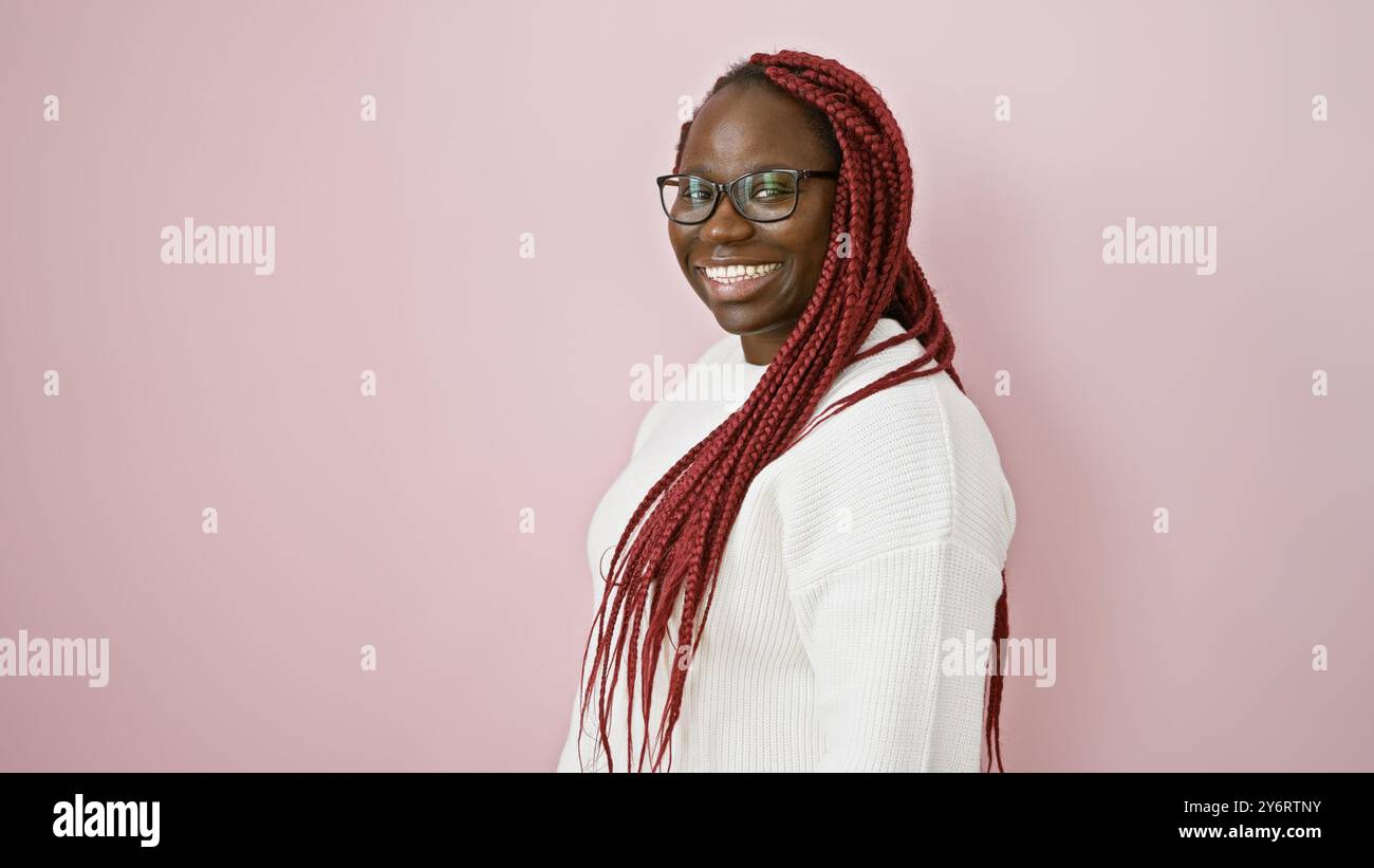 Woman wearing glasses braids hi-res stock photography and images - Alamy