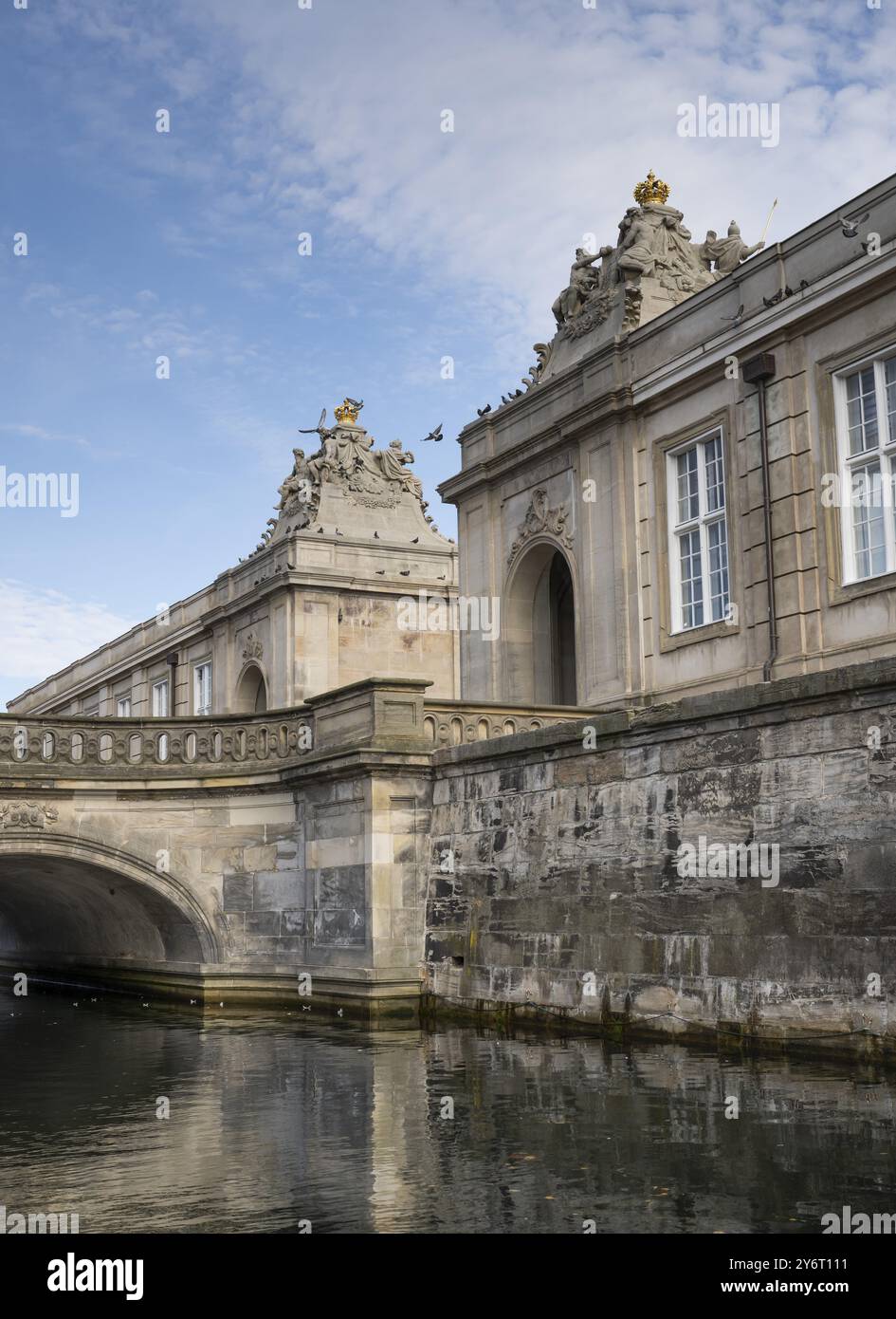 Marble bridge and entrance to the riding arena and Christiansborg ...