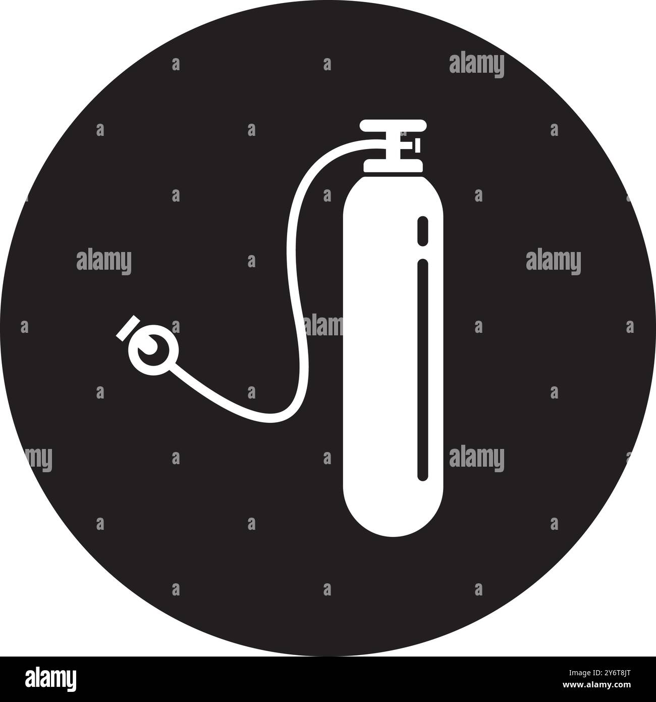 Oxygen cylinder icon vector illustration logo design Stock Vector