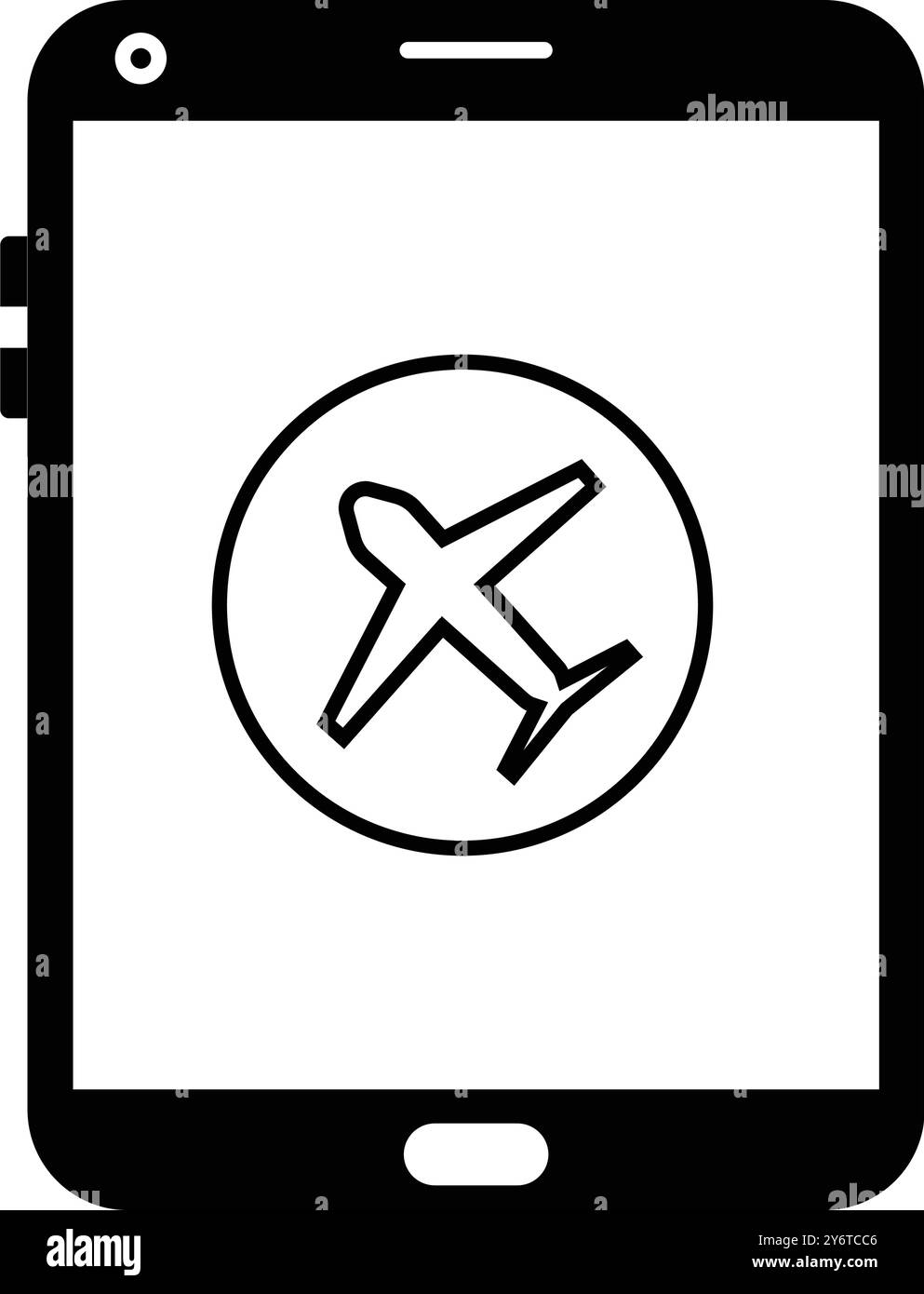 mobile, flight, plane, online, mobile online flight check-in icon Stock ...