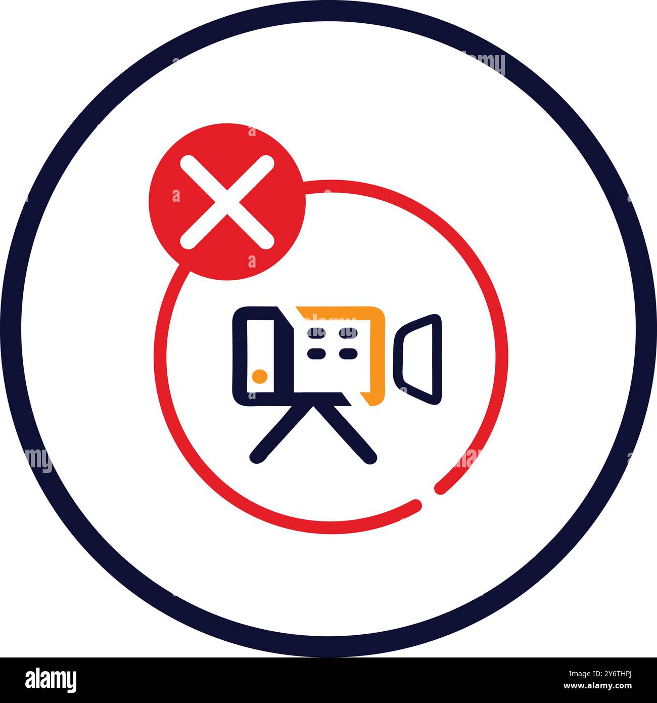 video, record, not allow, sign, icon, no video shooting sign icon Stock ...