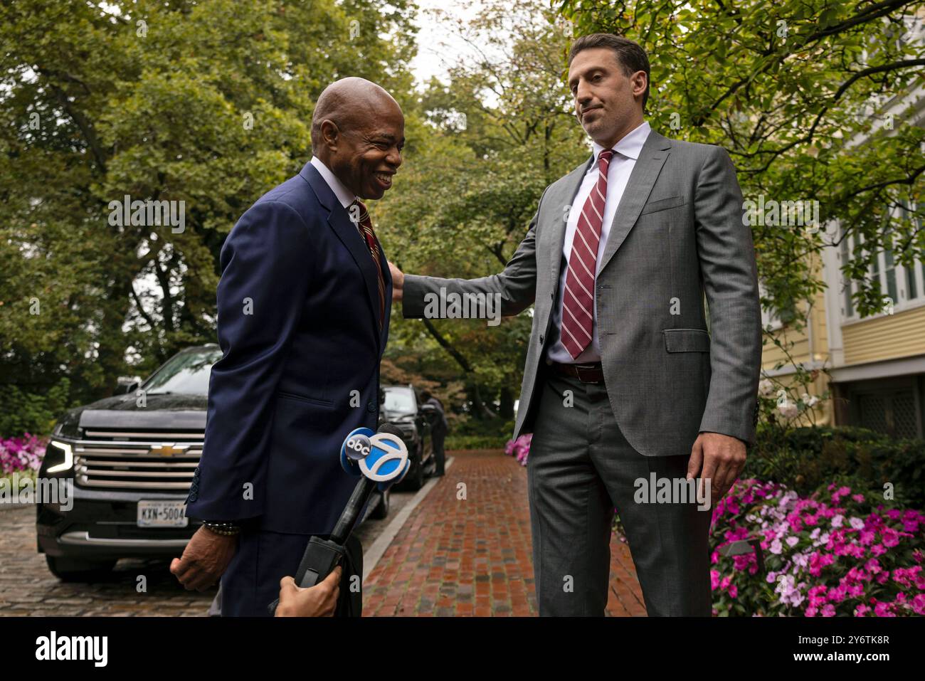 New York City Mayor Eric Adams, left, and his attorney Alex Spiro ...
