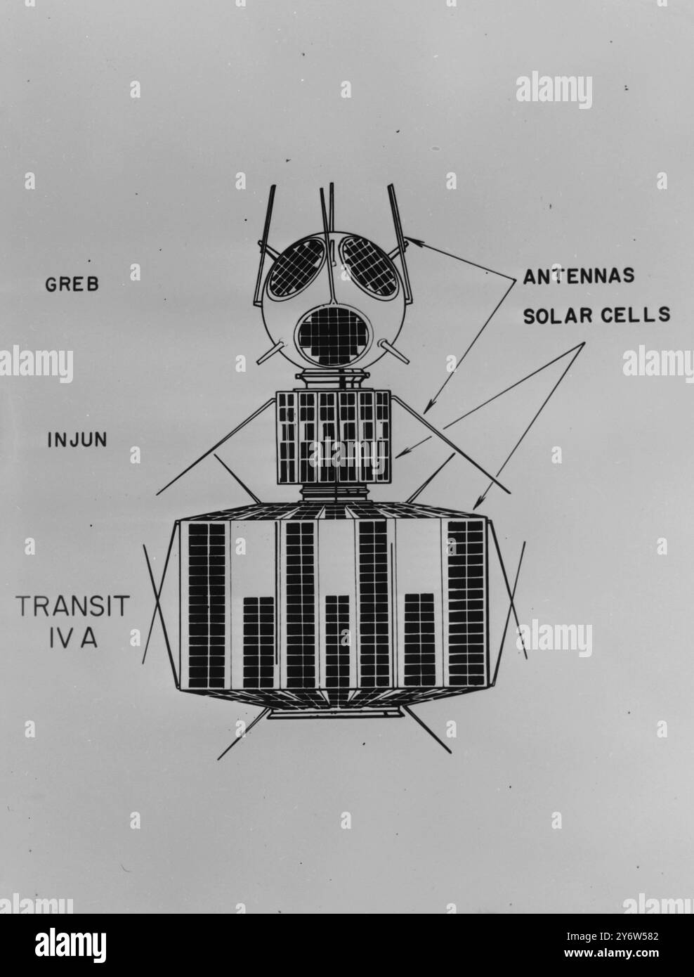 Black white drawing satellite hi-res stock photography and images - Alamy