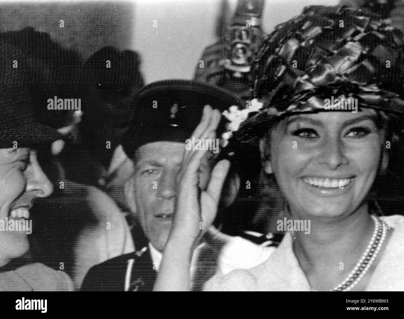 Sophia Loren, Italian actress, at the premiere of Pane