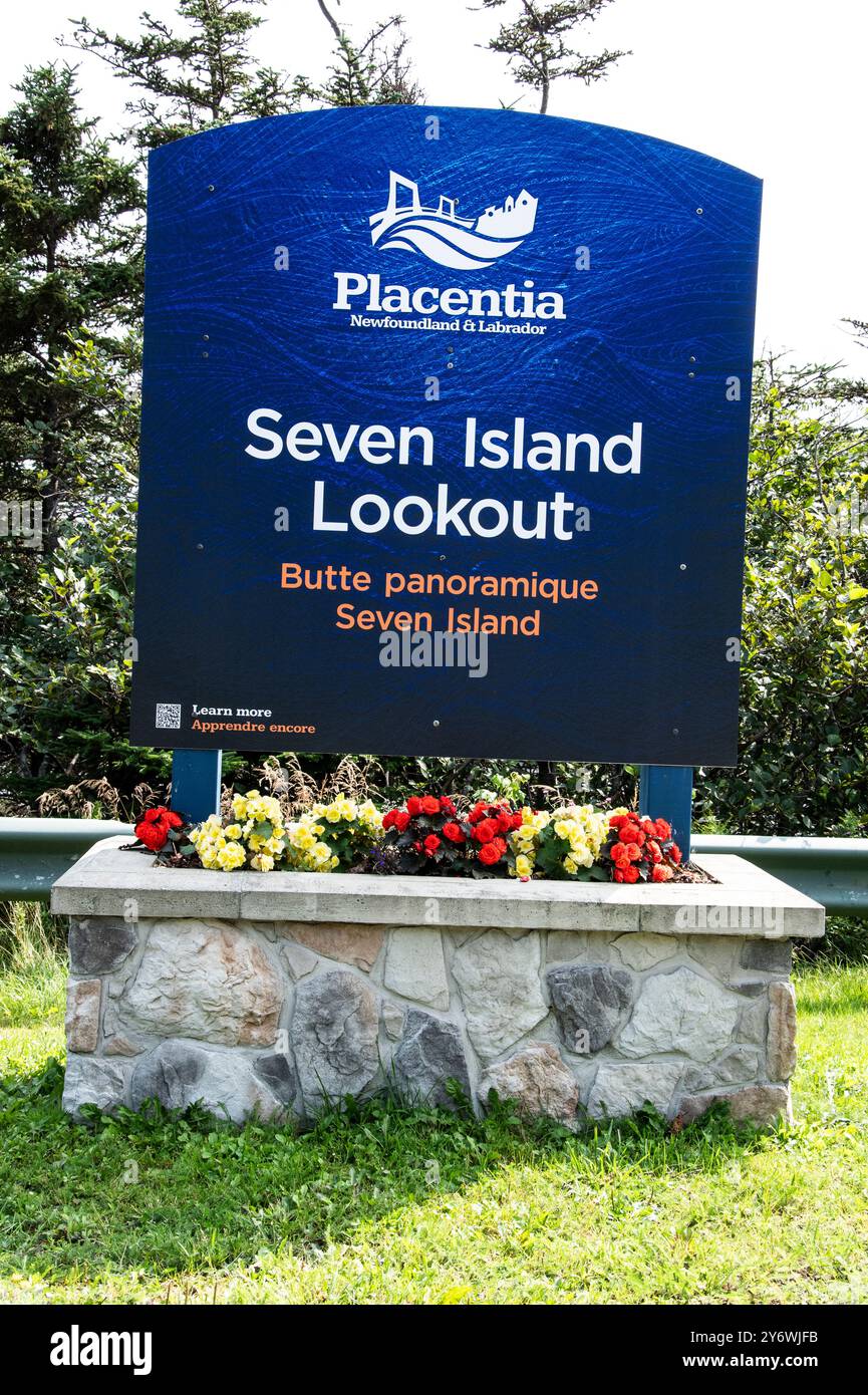 Seven Island Lookout sign on NL 100 in Placentia, Newfoundland ...
