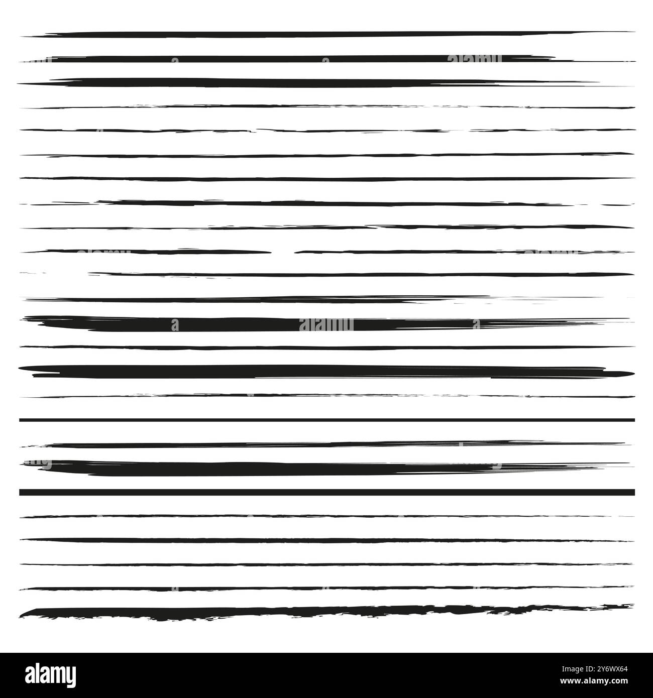 Hand drawn line set. Brush stroke pattern. Artistic brush lines. Grunge ...