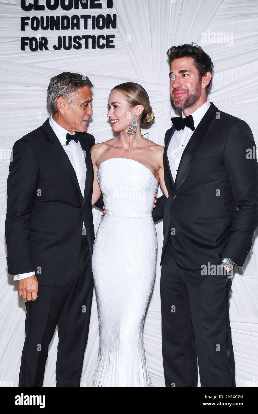 New York, USA. 26th Sep, 2024. Clooney, Emily Blunt and John