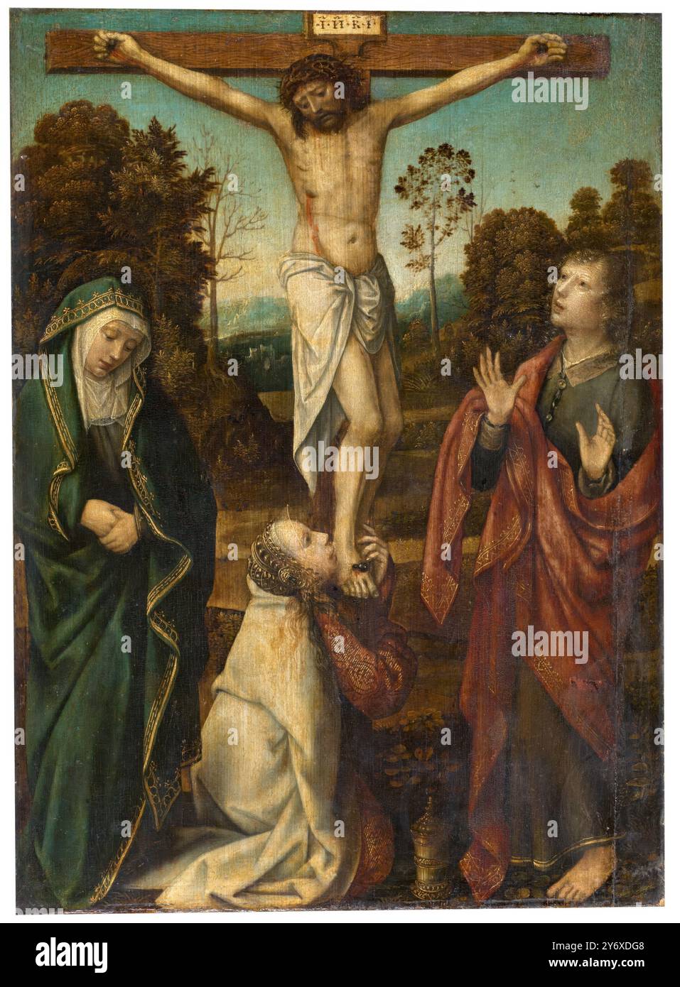 Gérard David Follower of / 'The Crucifixion'. Ca. 1510. Oil on panel. Museum: Museo del Prado, Madrid, España. Author: GERARD DAVID. Stock Photo