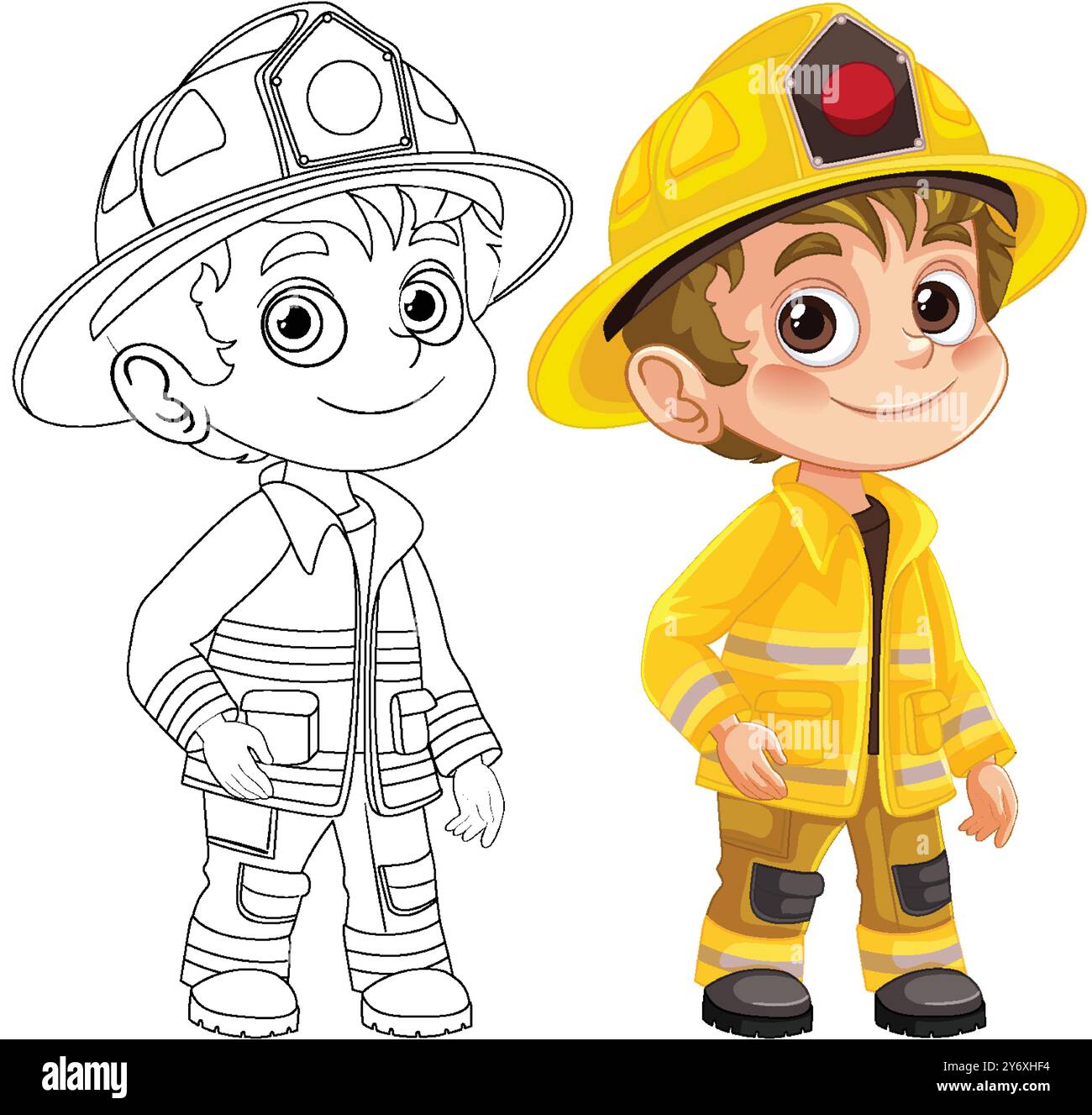 Illustration of a boy dressed as a firefighter Stock Vector Image & Art ...