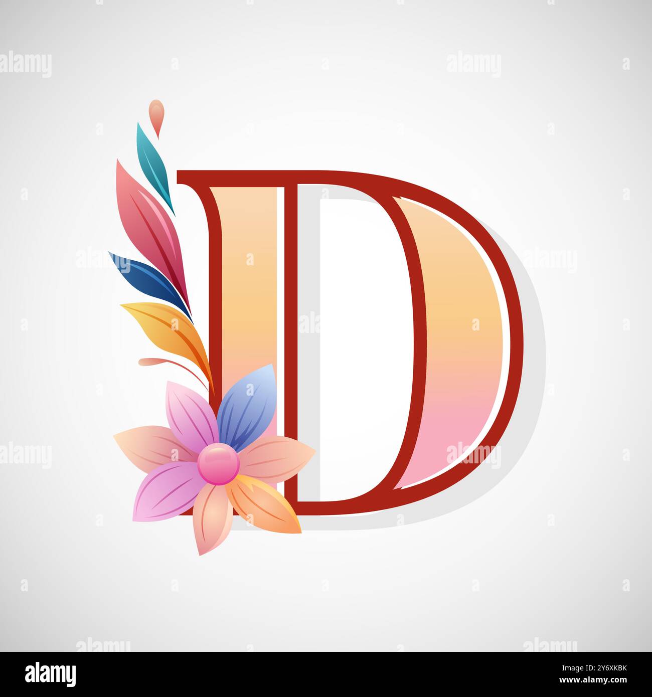 Floral alphabet, Initial letter for wedding invitations, greeting cards ...