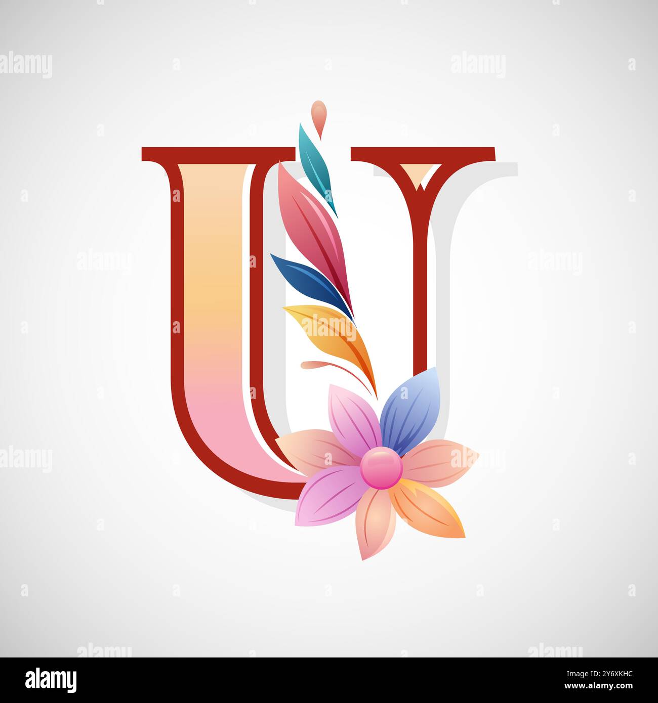 Floral alphabet, Initial letter for wedding invitations, greeting cards ...