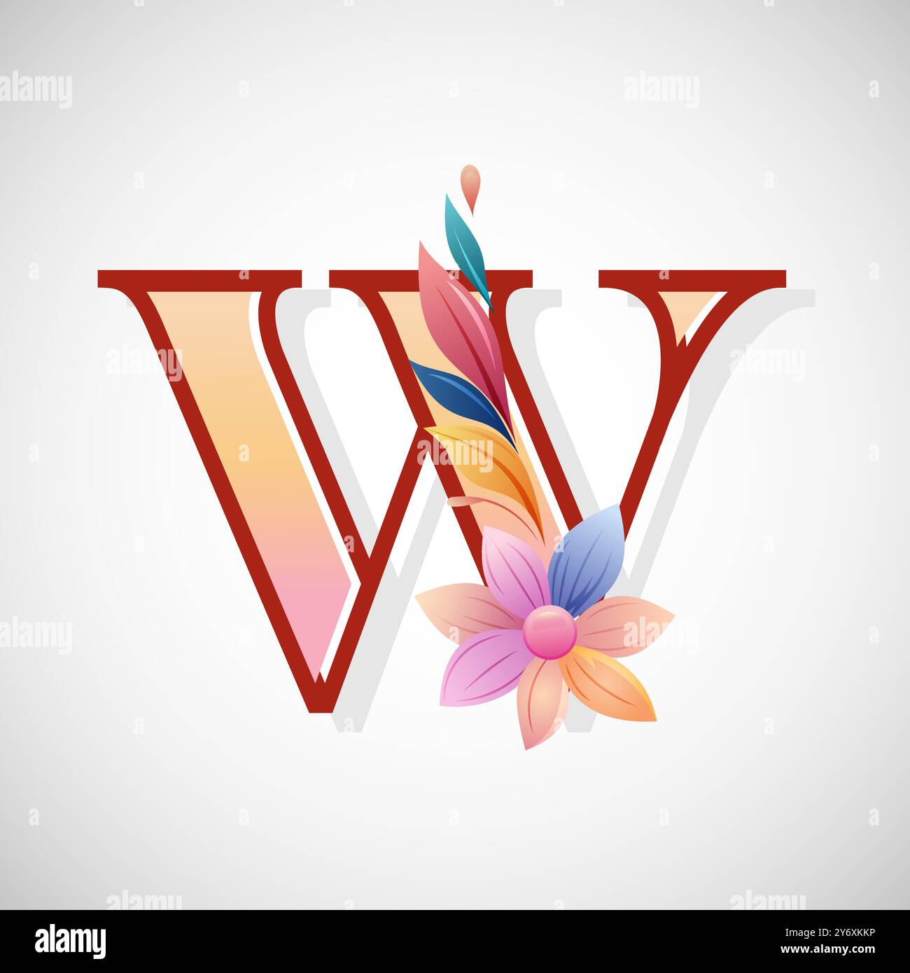 Floral alphabet, Initial letter for wedding invitations, greeting cards ...