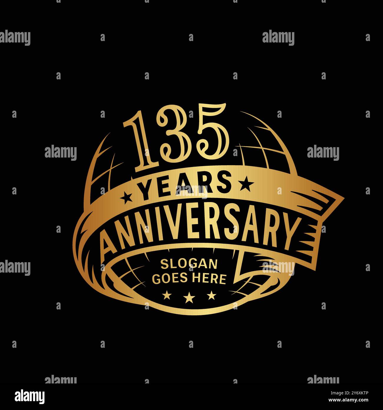 135 years anniversary design template. 135th logo. Vector and ...