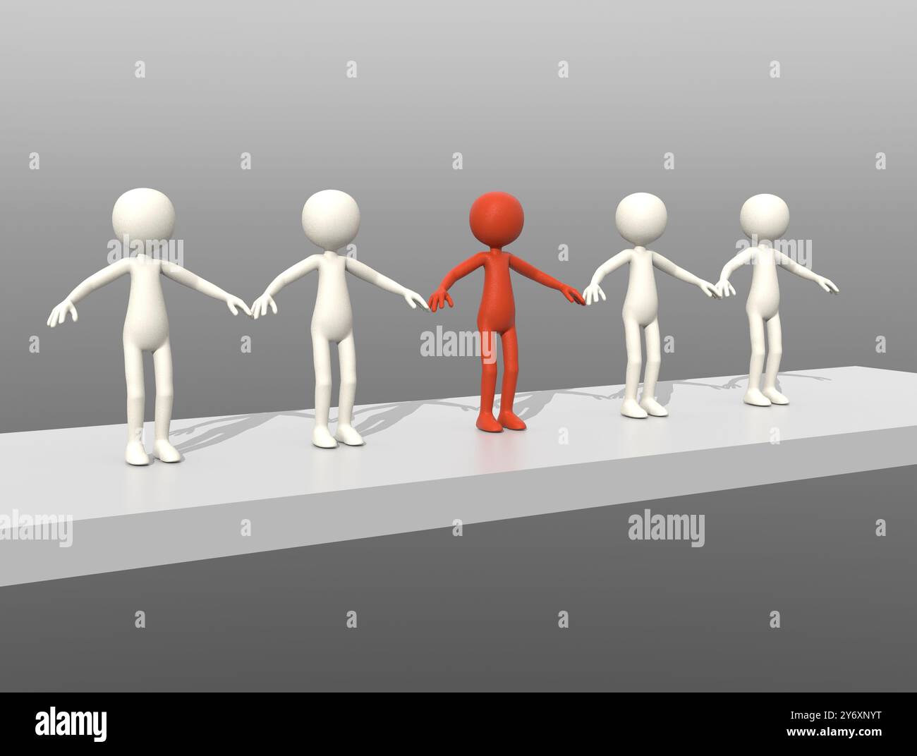 Five persons on stage Stock Photo