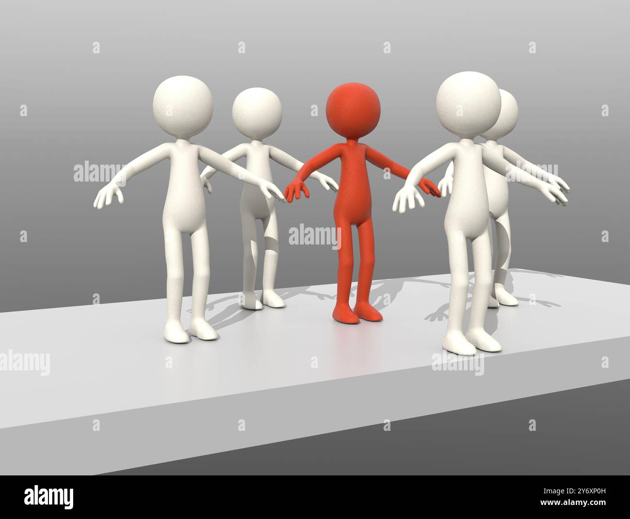 Five persons on stage Stock Photo
