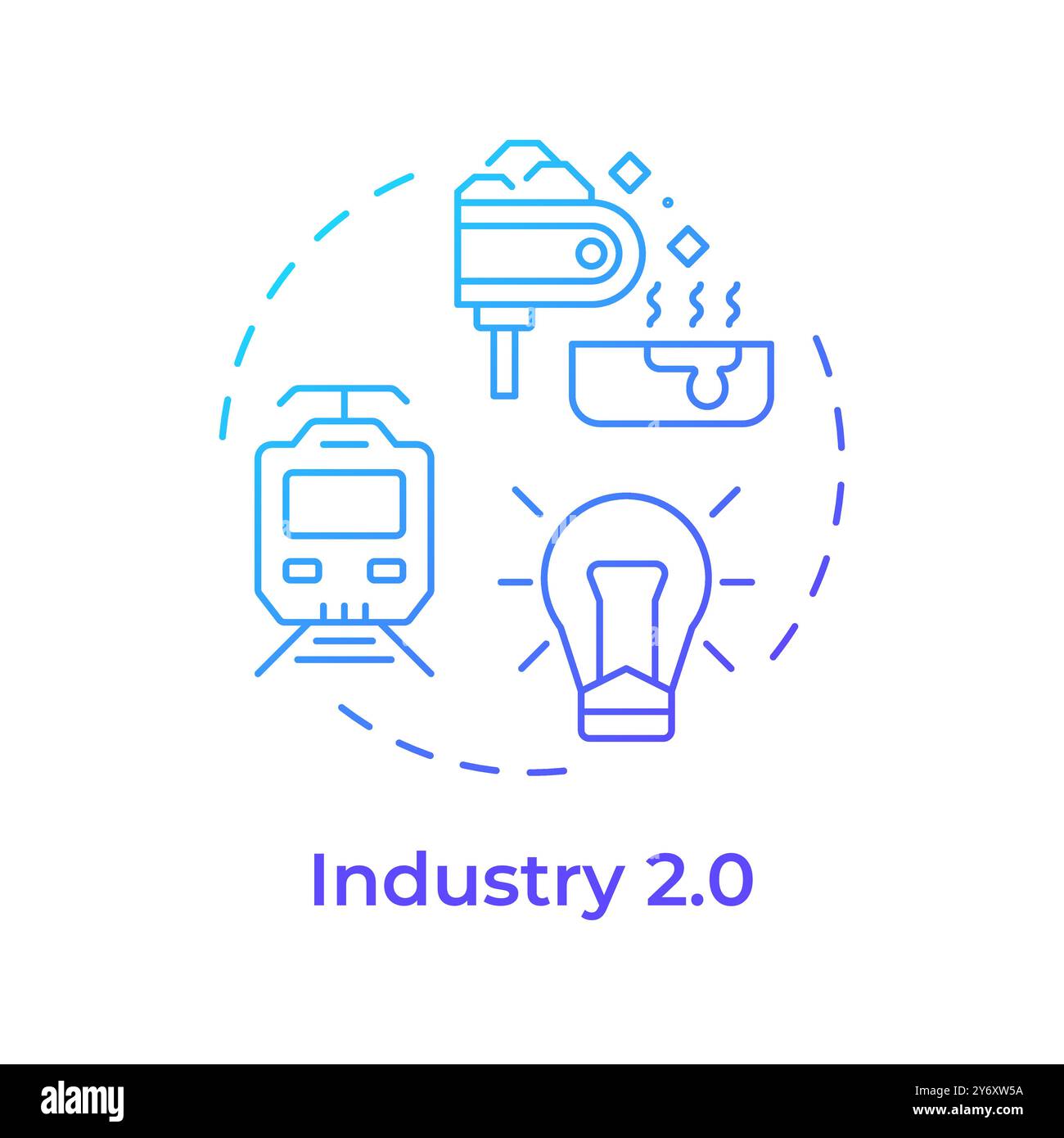 Industry 2.0 blue gradient concept icon Stock Vector