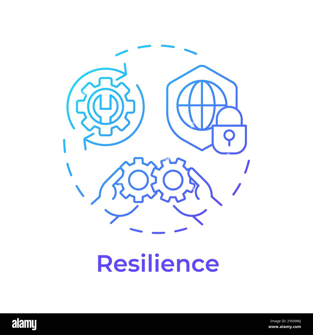 Resilience blue gradient concept icon Stock Vector