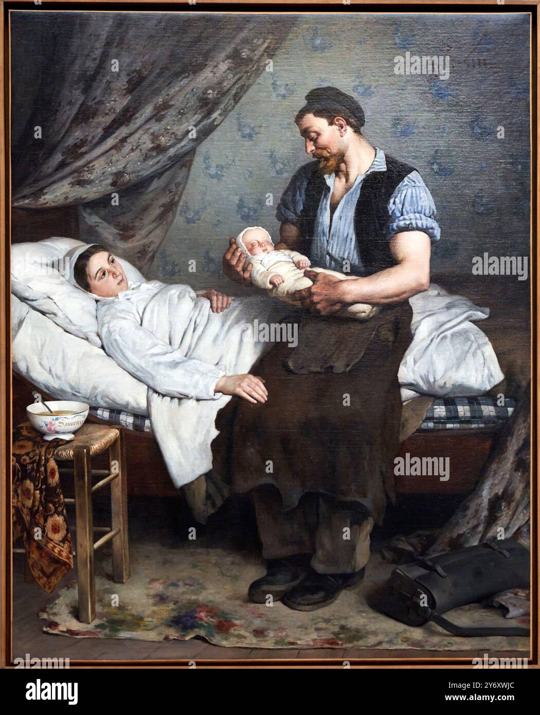 Le Nouveau-Né, 1881, Huile sur toile, André Gill, (Paris, 1840 - Charenton, 1885), Petit Palais, City of Paris Fine Art Museum, Musée des Beaux-Arts d Stock Photo