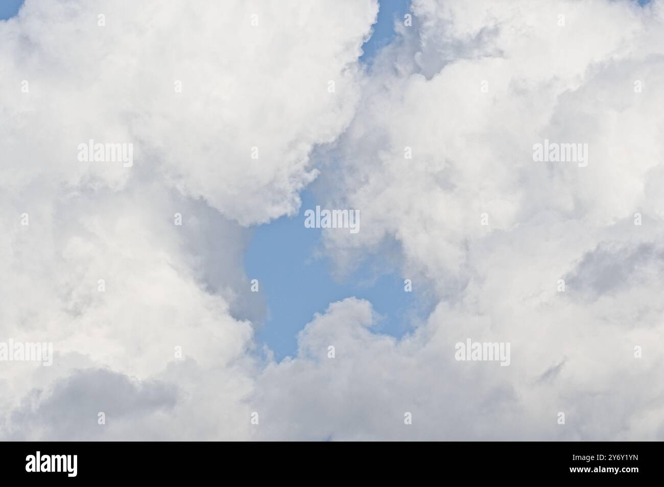 Abstract blue cloudy sky background. Copy space. Stock Photo