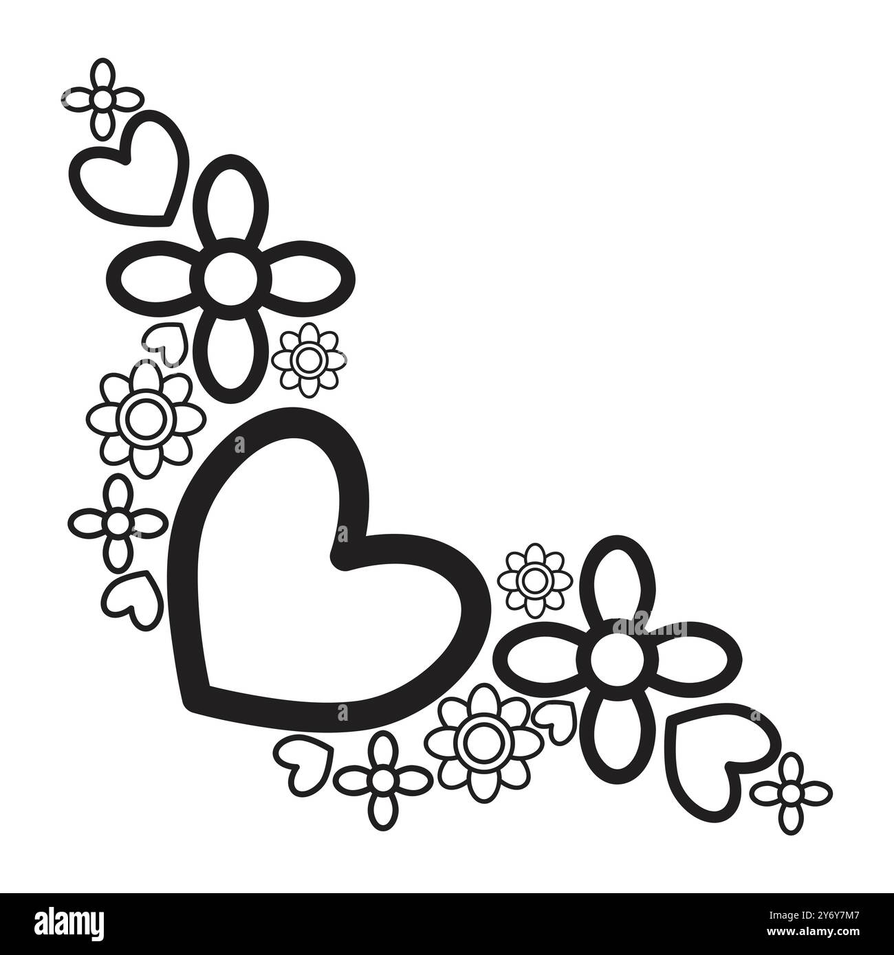 Decorative spring border Black and White Stock Photos & Images - Alamy