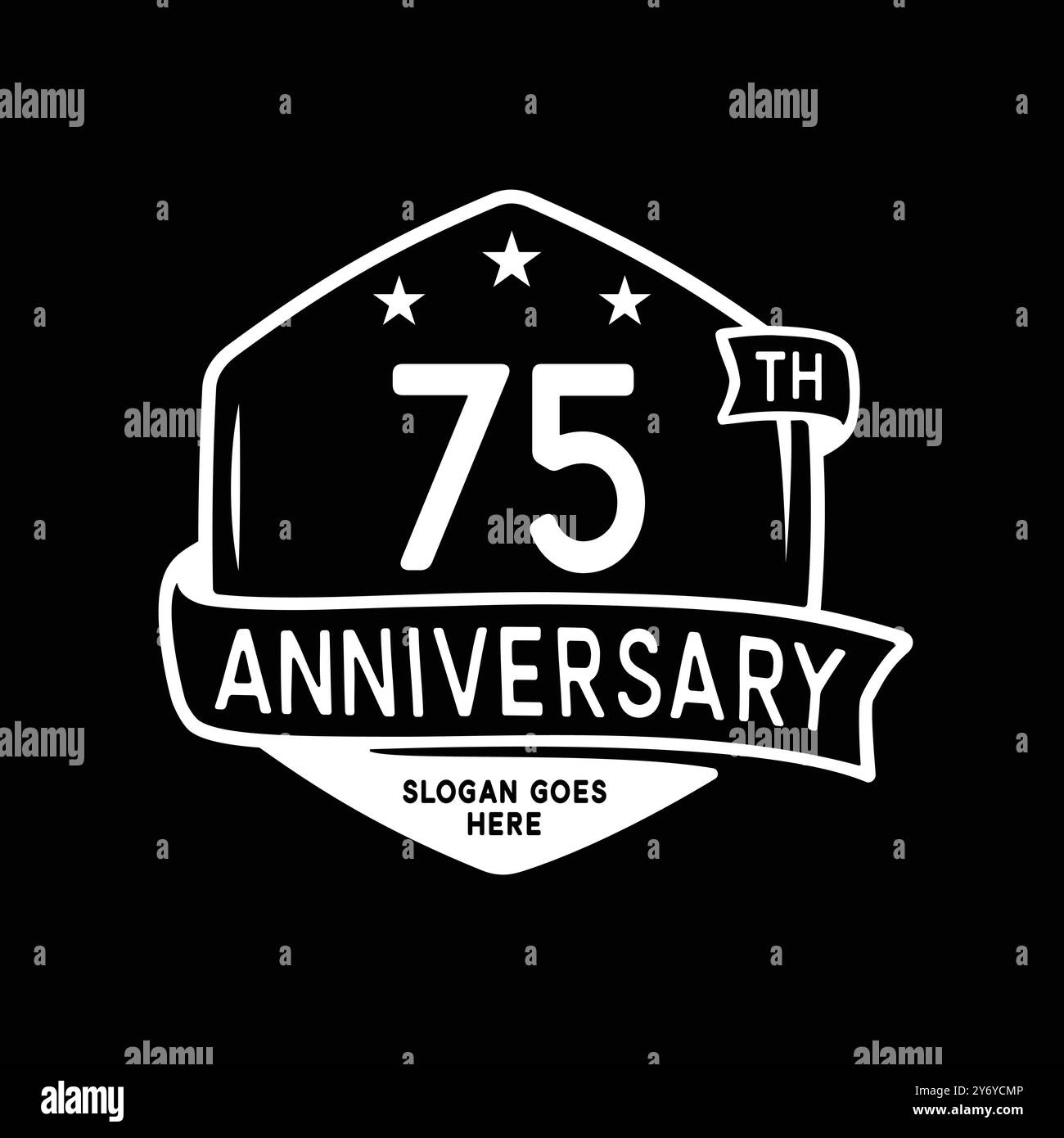75 years anniversary celebration hexagon design template. 75th ...