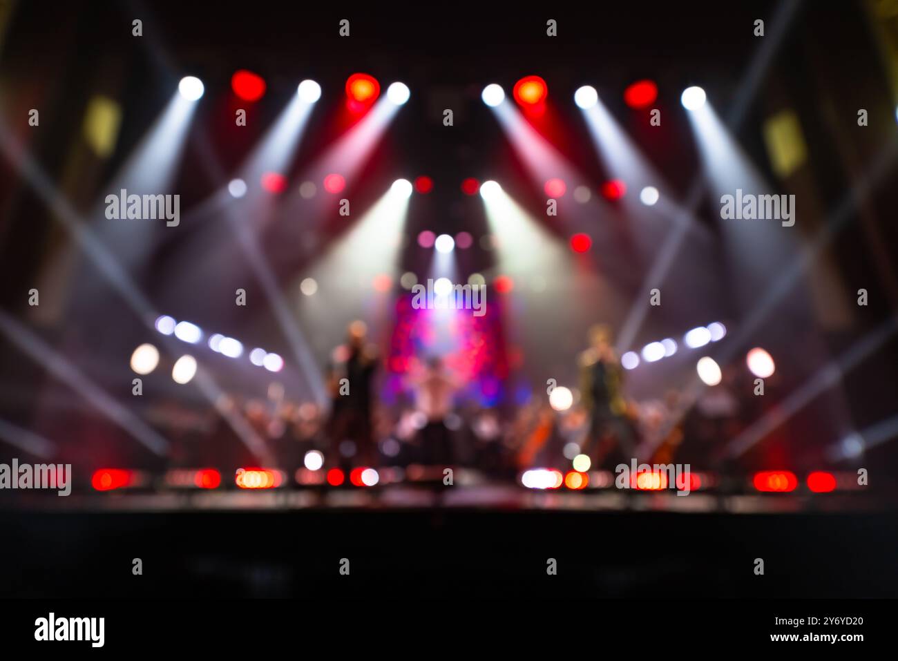 Defocused blurred concert lighting on stage Stock Photo - Alamy