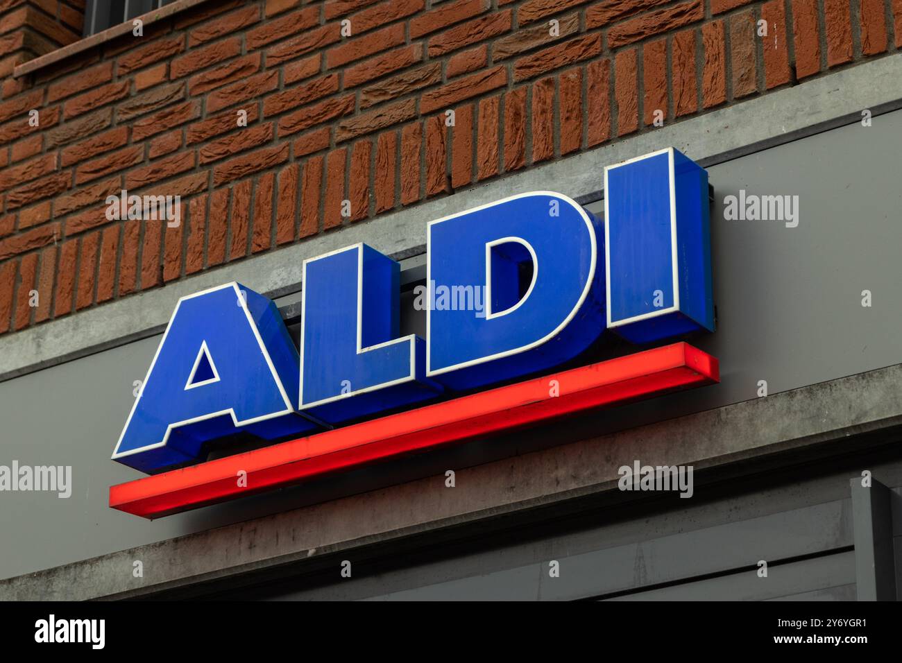 Aldi supermarket groceries store, store front logo, Utrecht in the ...