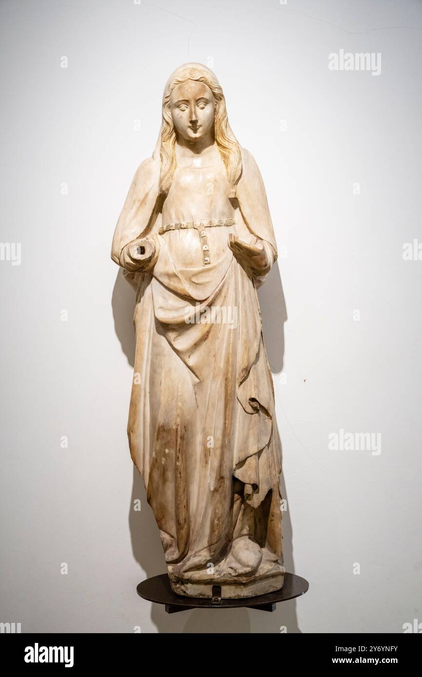 sculpture of Santa Coloma, fourteenth century, church of Santa Coloma de Siurana, alt Empordá, Girona art museum, Girona, Catalonia, Spain Stock Photo
