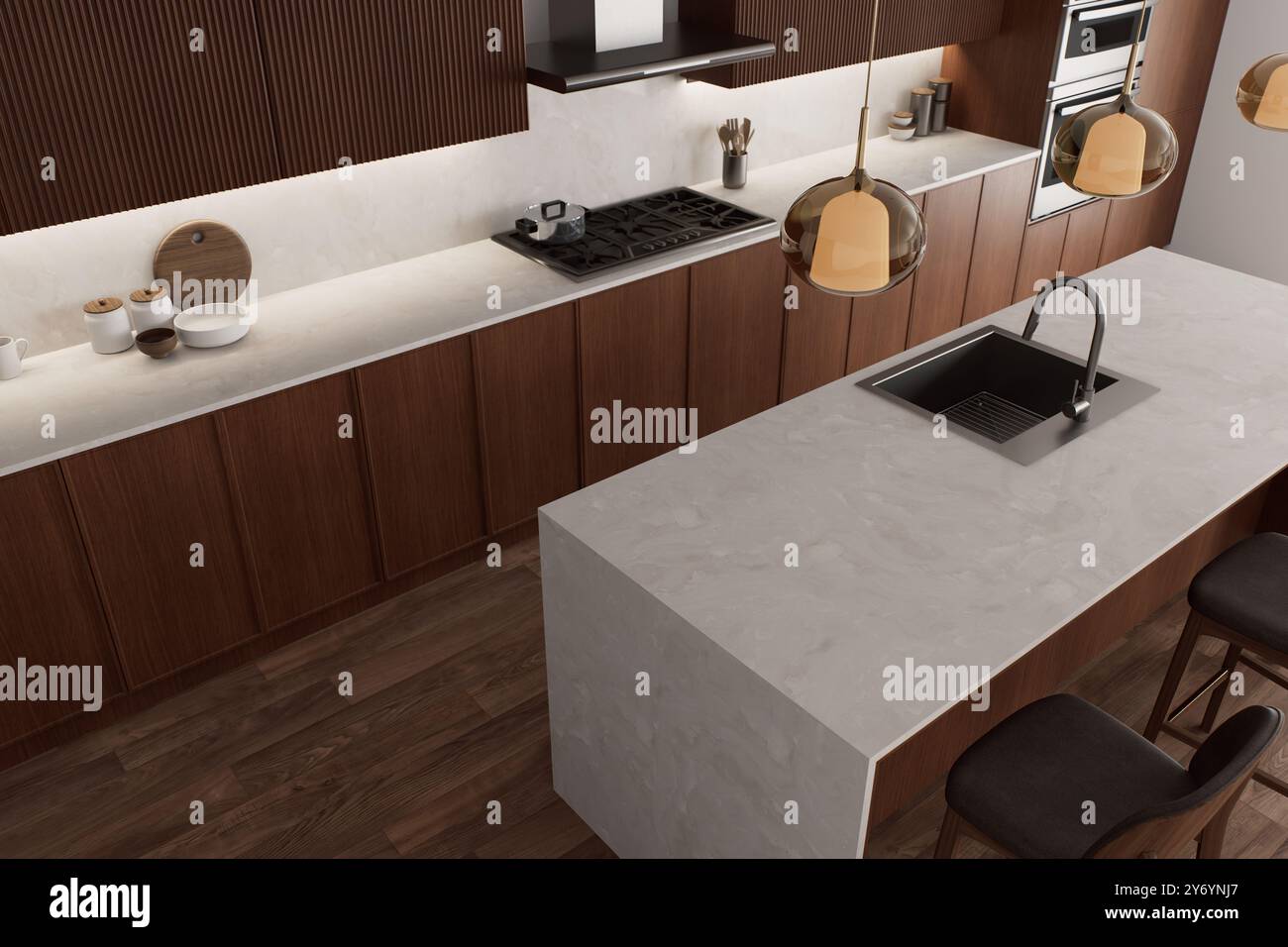 Discover modern kitchen design with sleek cabinets and elegant lighting ...