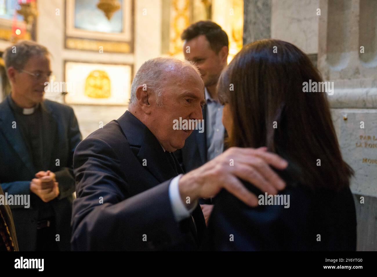 Mayor of Paris Anne Hidalgo and Francois Pinault at the inauguration of ...