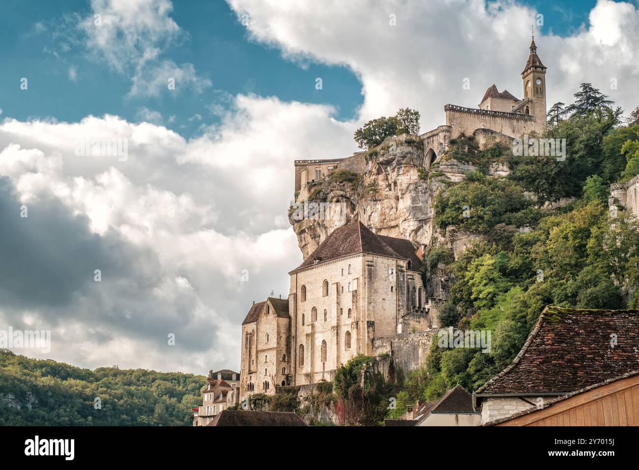 The Sanctuaire And Chateau On The Cliffs Above The Sacred Village Of the-sanctuaire-and-chateau-on-the-cliffs-above-the-sacred-village-of