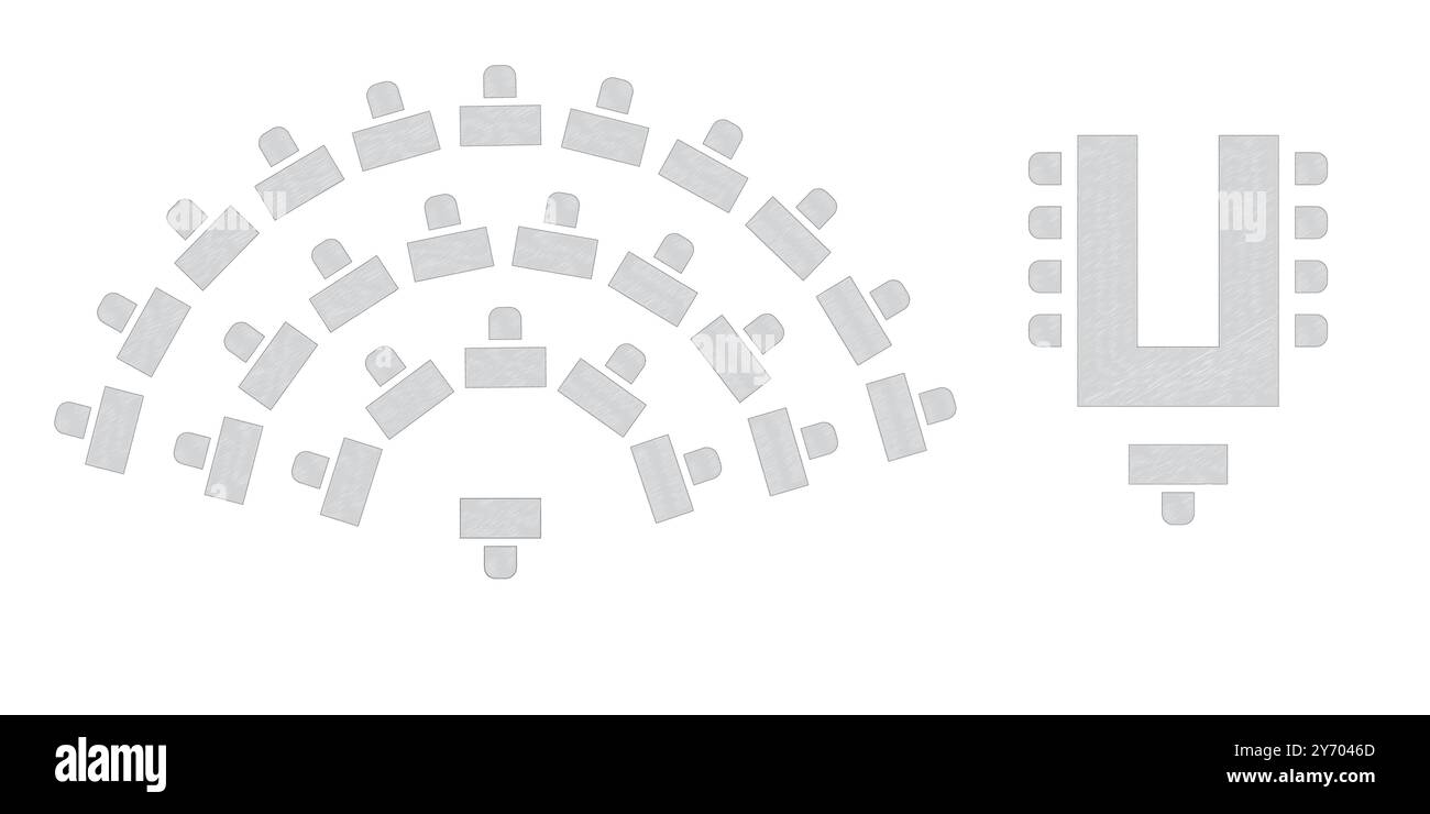 Wedding seating plan element. Conference banquet seminar classroom ...
