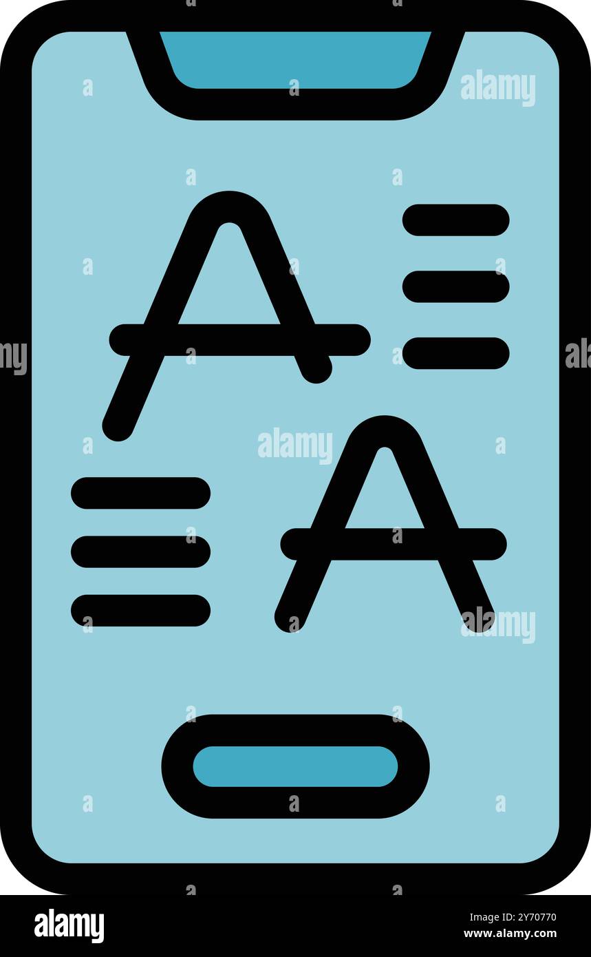 Smartphone displaying font style options for personalized user interface customization Stock Vector