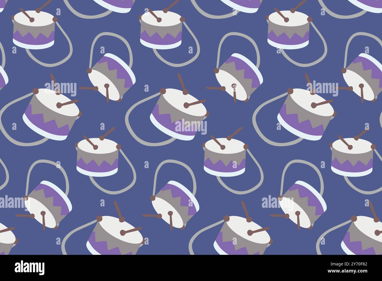 Drum flat Seamless pattern. Cartoon Color Musical background with Kids ...