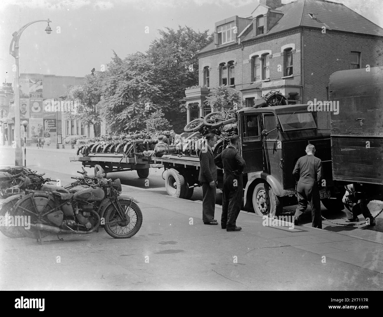 Delivery motorcycles Black and White Stock Photos & Images - Alamy