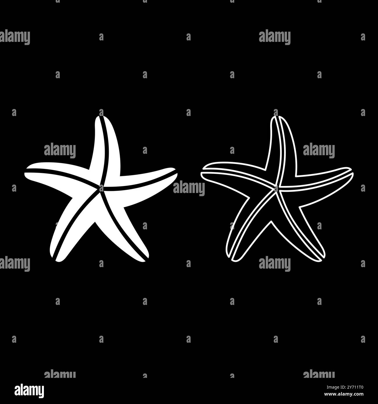 Starfish sea star set icon white color vector illustration image simple ...