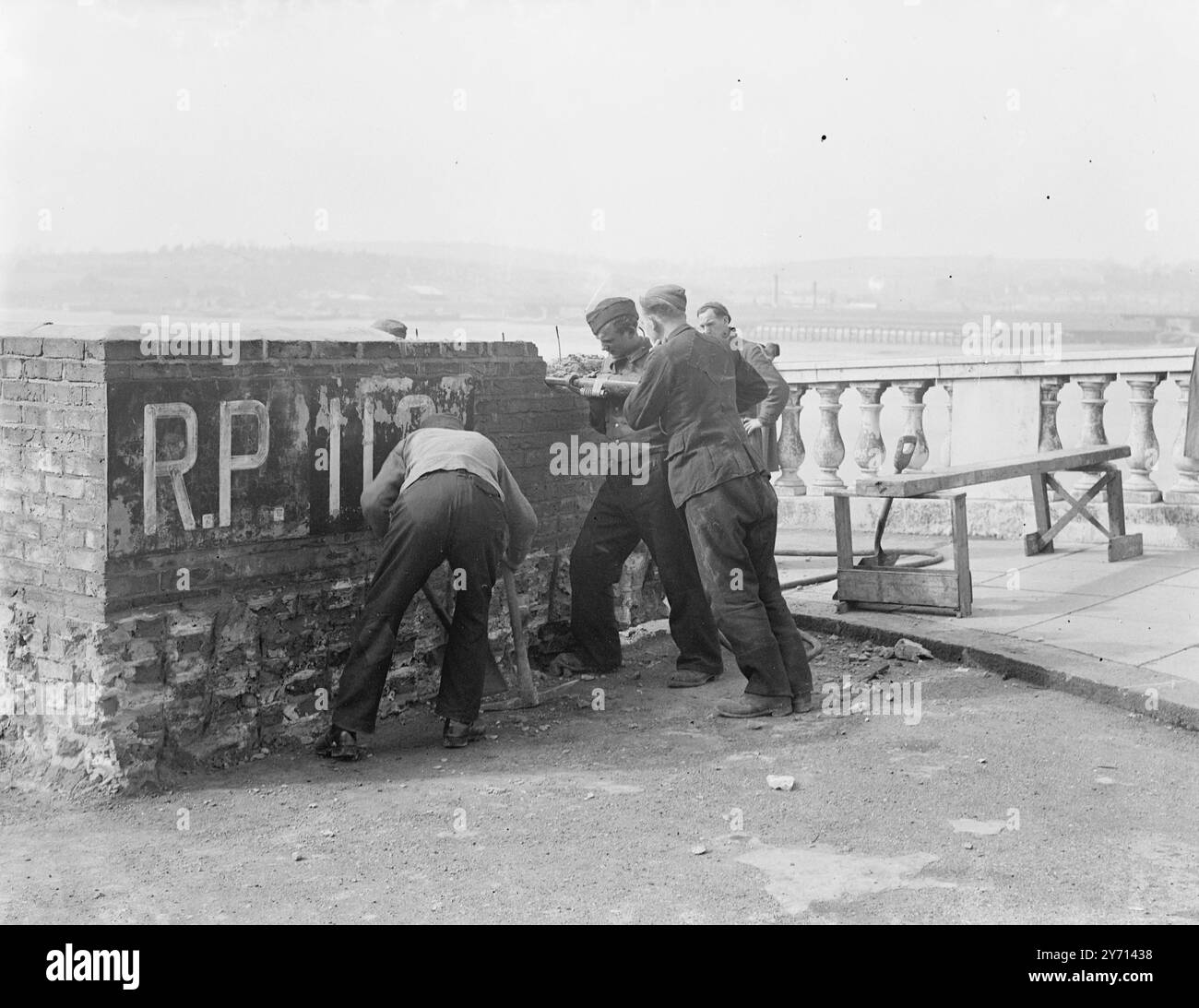 Demolition air raid shelter Black and White Stock Photos & Images - Alamy