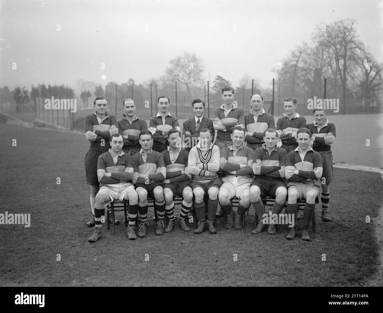 Rugby team portrait Black and White Stock Photos & Images - Alamy