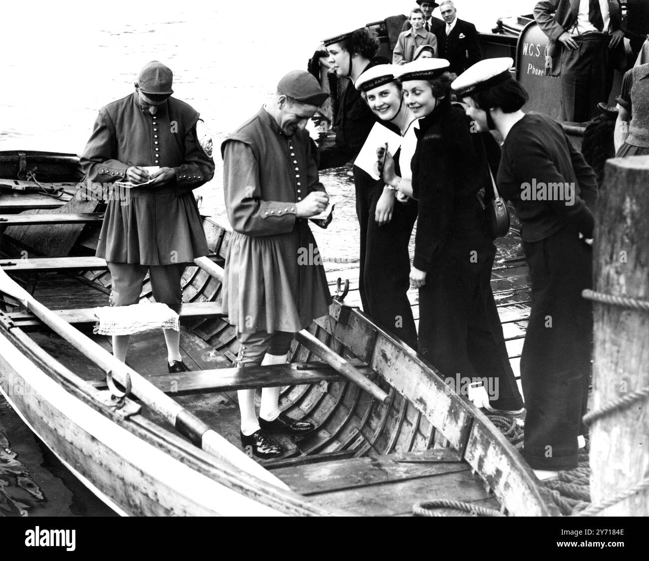 @1930s photo of Canadian 10-man canoe team at German regatta @1930s photo of Canadian 10-man canoe team at German regatta