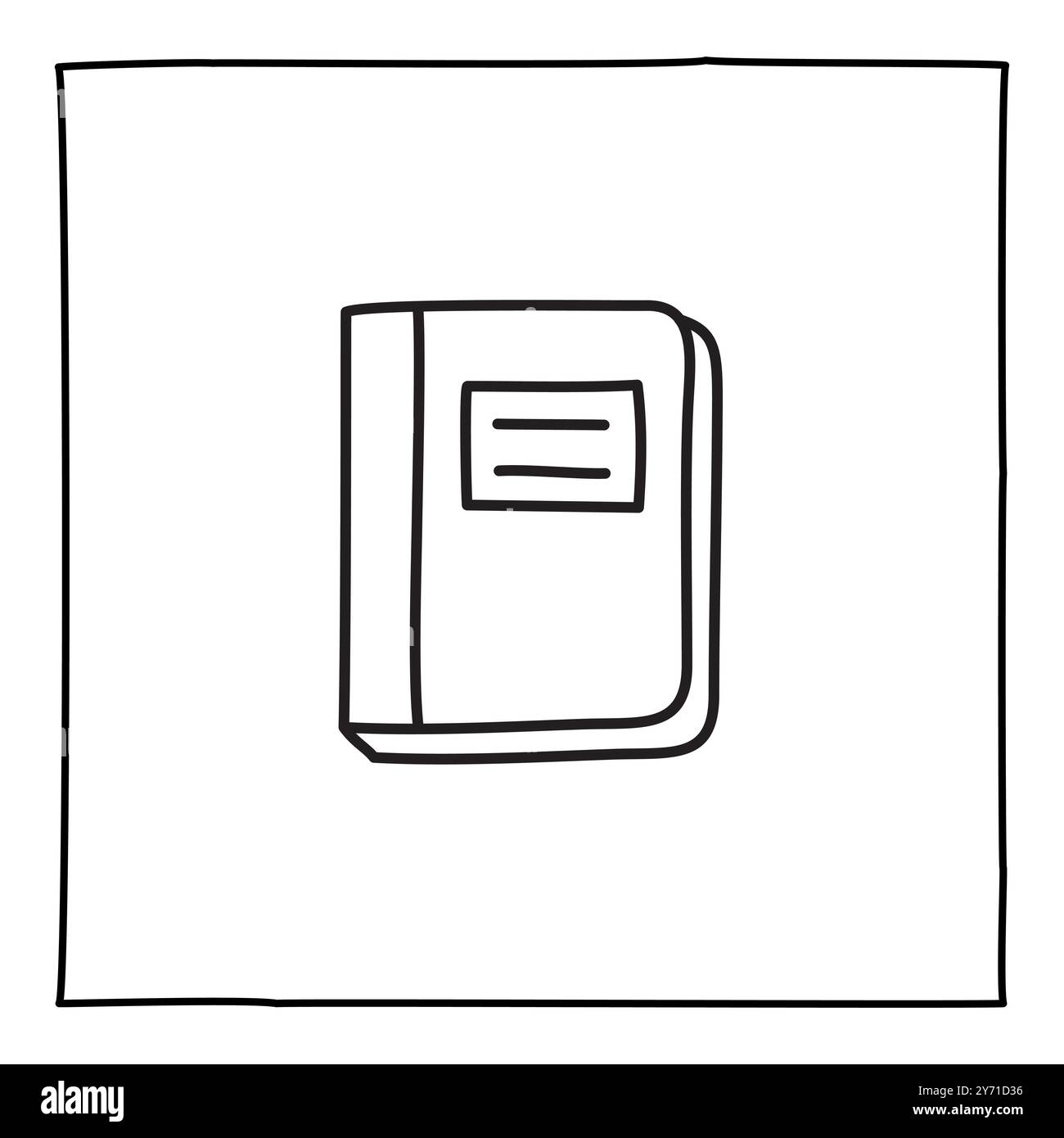 Doodle notebook icon freehand drawn with thin line in minimalistic style Stock Vector