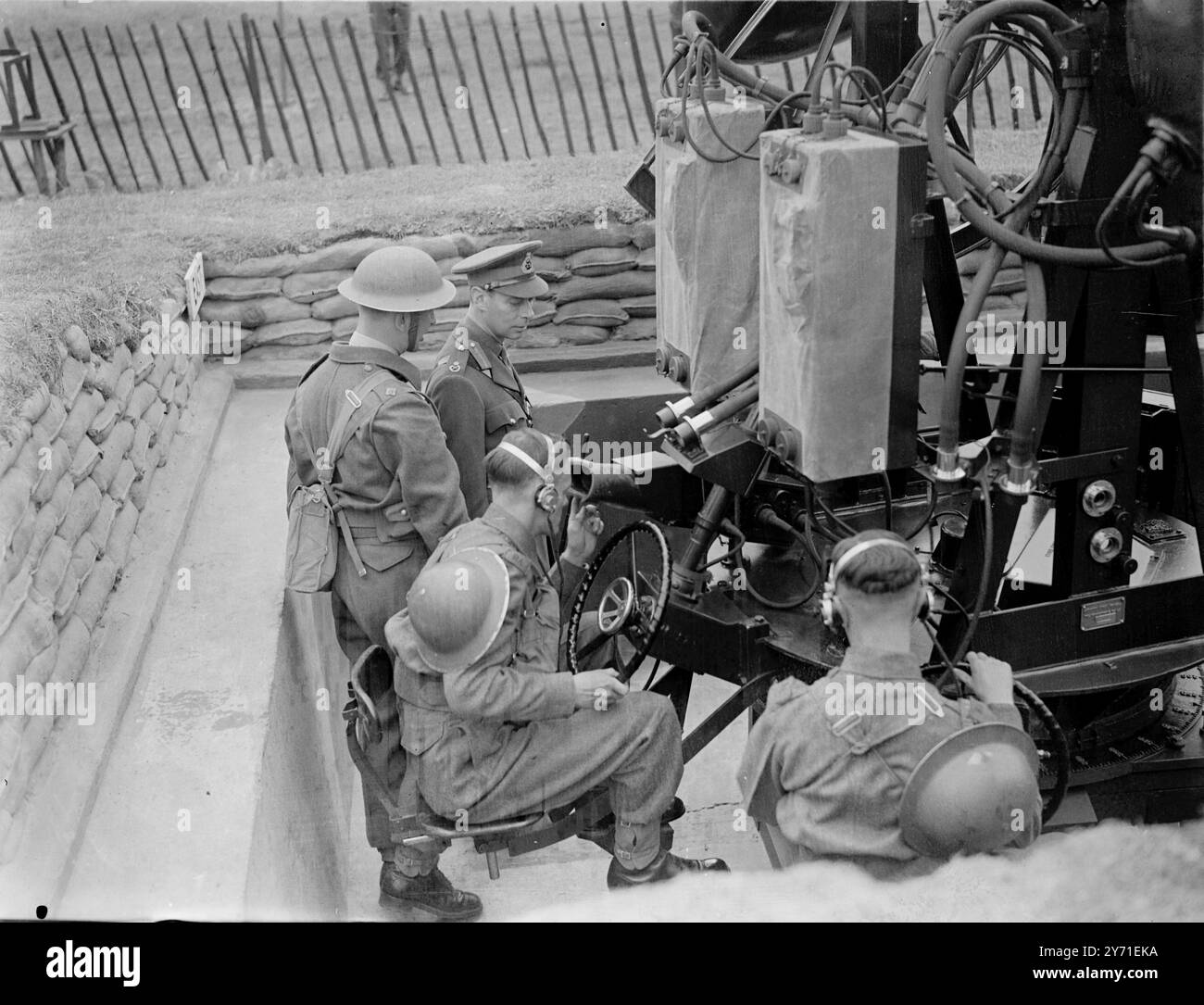 Many Searchlight King George VI visited many searchlight units , listening posts and gun ...