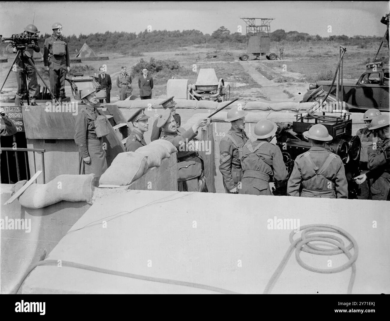 Many Searchlight King George VI visited many searchlight units , listening posts and gun ...