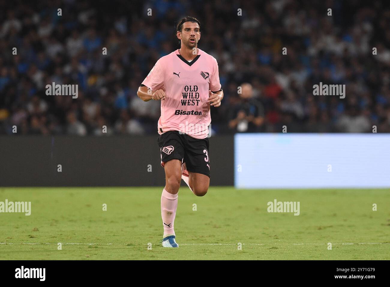 Naples, Italy. 26 Sep, 2024. Pietro Ceccaroni of Palermo FC during the Coppa Italia match between SSC Napoli and Palermo FC at Stadio Diego Armando Maradona Naples Italy on 26 September 2024.  Credit: Franco Romano/Alamy Live News Stock Photo